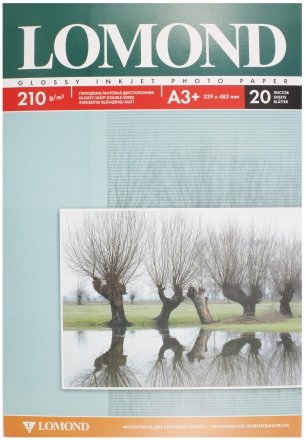 Бумага для струйной фотопечати глянцевая/матовая двусторонняя Lomond, А3+ (329*483 мм), 210 г/м2, 20 л.