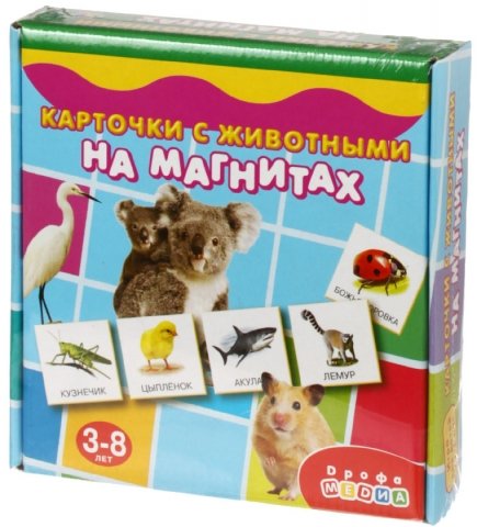 Игра настольная «Игры на магнитах (в коробке)», «Карточки с животными на магнитах», 3+