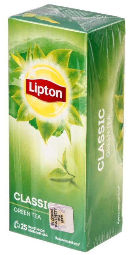 Чай Lipton Green Tea, 42,5 г, 25 пакетиков, Classic, зеленый чай