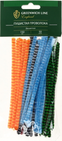 Материал декоративный «Пушистая проволока», 150 мм, 50 шт., двухцветная, ассорти