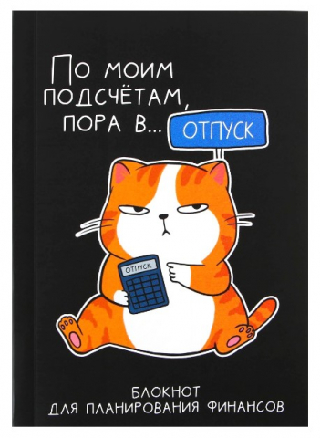 Книжка записная для планирования финансов Cashbook, 100*140 мм, 68 л., «Кот»