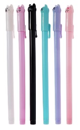 Ручка-прикол гелевая Calligrata, «Котик», корпуc ассорти, стержень черный