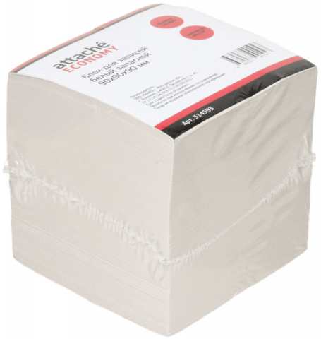 Блок бумаги для заметок «Куб» Attache Economy 90×90×90 мм, непроклеенный, серый