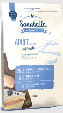 Корм сухой Bosch Sanabelle Adult (для взрослых кошек), 400 г, с форелью (комплект с лакомством)