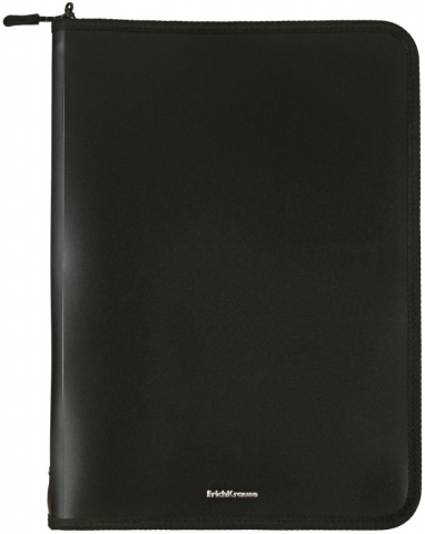 Папка для тетрадей ErichKrause Matt Accent А4, 325*230*30 мм, черная, цвет молнии - ассорти