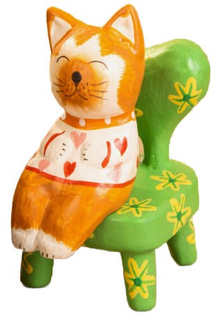 Сувенир деревянный Sima-Land, 4*5,5*7,5 см, «Спящий котик на стуле»