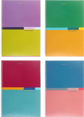 Тетрадь общая А4, 80 л. на гребне Color, 200*290 мм, клетка, ассорти Тетрадь общая А4, 80 л. на гребне Color, 200*290 мм, клетка, ассорти