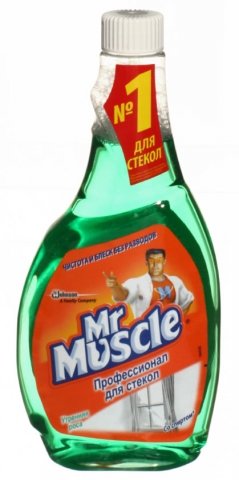 Средство для мытья стекол Mr. Muscle, 500 мл, без распылителя, со спиртом, «Утренняя роса»