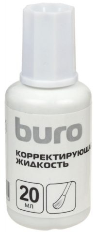 Корректирующая жидкость Buro, 20 мл, на основе растворителя, с кисточкой
