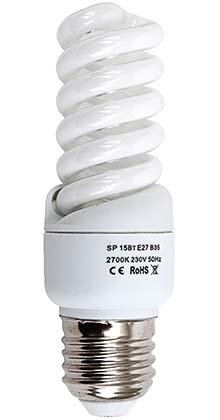 Лампа энергосберегающая Econ, 15 Вт, 230-240 V, 2700 К, цоколь E27, теплый свет