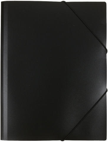 Папка пластиковая на резинке «Стамм», толщина пластика 0,5 мм, черная
