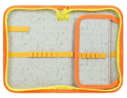 Пенал однокамерный с откидной створкой Profit, 115*190 мм, «Недовольный кот»