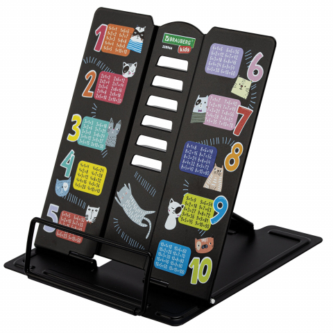 Подставка для книг металлическая фигурная Brauberg Kids 150×150×130 мм, Cats (с таблицей умножения)