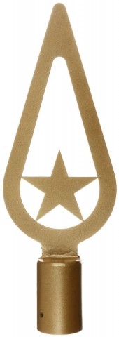 Наконечник для древка флага (металл), высота 245 мм, диаметр 35 мм., бронзовый металлик