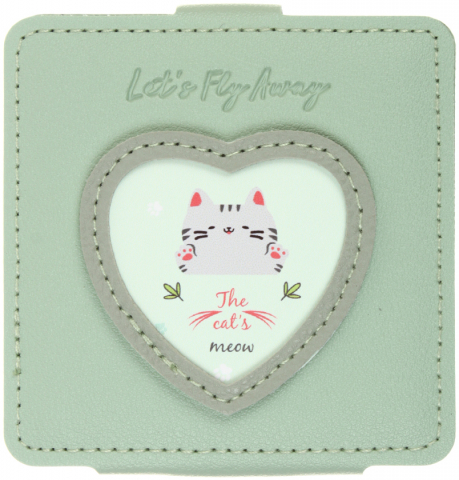 Зеркальце карманное складное Meshu 85×95 мм, Cat's Meow