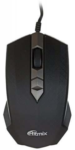 Мышь компьютерная Ritmix ROM-202, USB, проводная, черная с серым Мышь компьютерная Ritmix ROM-202, USB, проводная, черная с серым