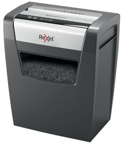 Шредер Rexel Momentum X410, размер частиц 4*28 мм, черный с серым