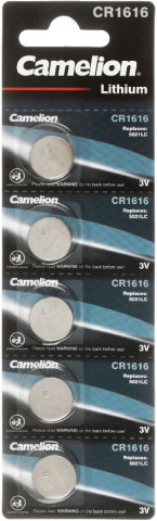 Батарейка литиевая дисковая Camelion Lithium, CR1616, 3V, 5 шт.