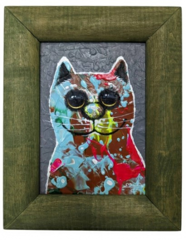 Картина «Бирюзовый кот 2» (Кульша П.), 25*15 см, холст, акрил Картина «Бирюзовый кот 2» (Кульша П.), 25*15 см, холст, акрил