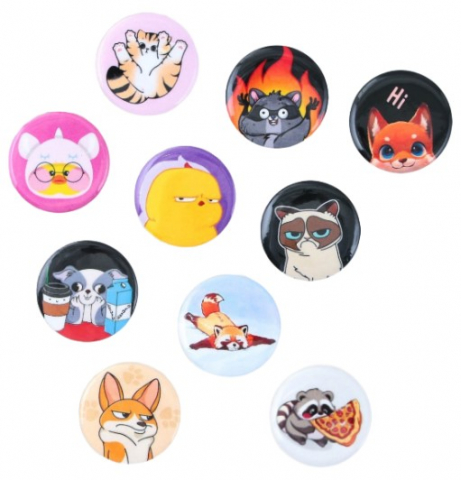 Значок закатной Sima-Land диаметр 25 мм, «Милые животные», ассорти Значок закатной Sima-Land диаметр 25 мм, «Милые животные», ассорти