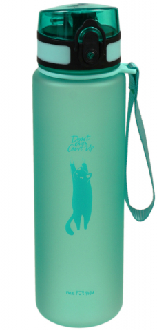 Бутылка для воды пластиковая Meshu 600 мл, Don't Give Up, зеленая