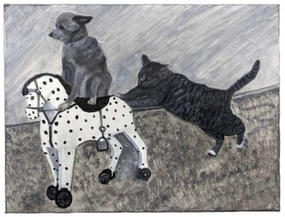 Картина «Кот и пес» (Броздецкая Е.П.), 30*40 см, холст, акрил Картина «Кот и пес» (Броздецкая Е.П.), 30*40 см, холст, акрил