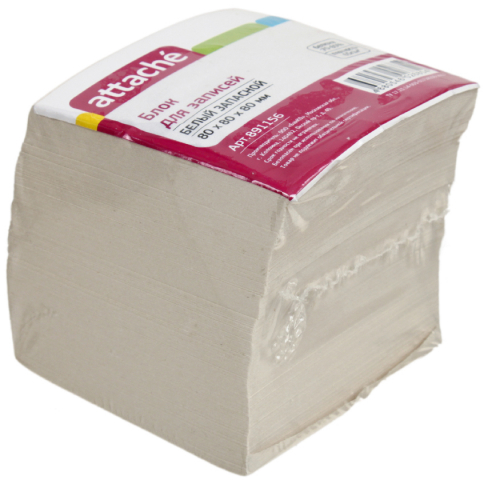 Блок бумаги для заметок «Куб» Attache Economy 80×80×80 мм, непроклеенный, серый Блок бумаги для заметок «Куб» Attache Economy 80×80×80 мм, непроклеенный, серый