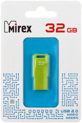 Флеш-накопитель Mirex Mario (Color Blade), 32Gb, корпус зеленый