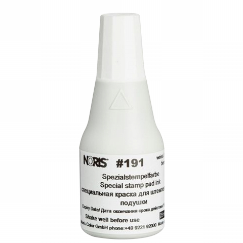 Краска специальная быстросохнущая Noris 191 для ручных печатей и штампов 25 мл, белая