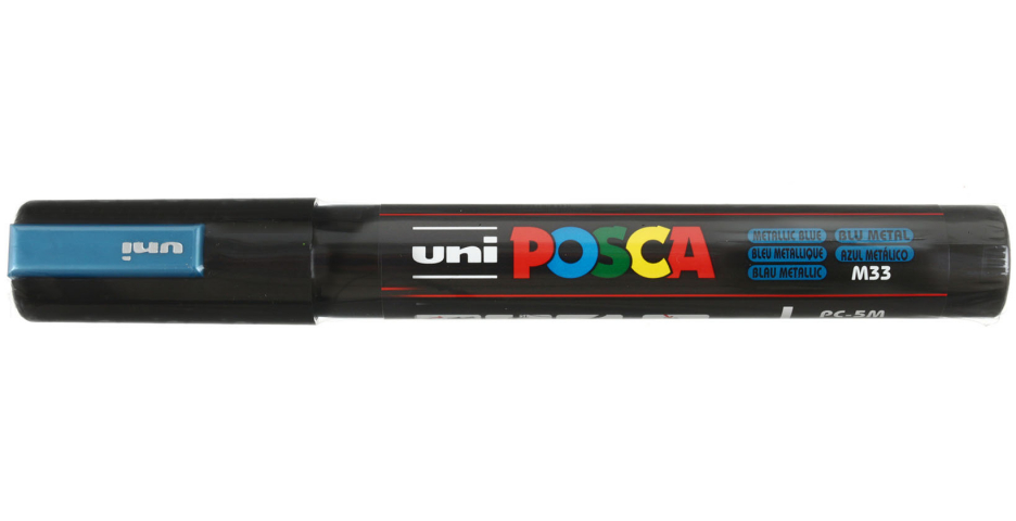 Маркер на водной основе Uni Posca синий металлик