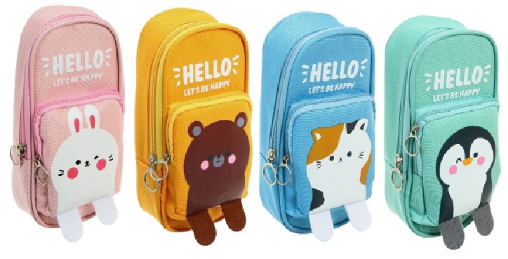 Пенал мягкий двухкамерный Sima-Land 220×90×60 мм, «Зверушки», ассорти