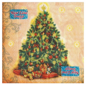 Салфетки сервировочные New Line Fresco, 33*33 см, 20 шт., «Ёлка»