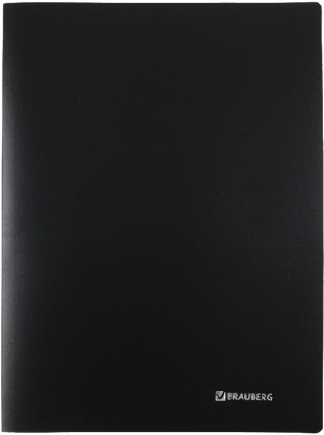 Папка-скоросшиватель с пластиковым механизмом Brauberg Office, толщина пластика 0,5 мм, черная