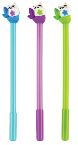 Ручка шариковая с топпером, «Котик», корпуc ассорти, стержень синий Ручка шариковая с топпером, «Котик», корпуc ассорти, стержень синий