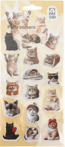 Наклейки объемные Meshu 10×23 см, 16 шт., Wow Cat Наклейки объемные Meshu 10×23 см, 16 шт., Wow Cat