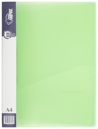 Папка пластиковая c боковым зажимом и карманом Forpus, толщина пластика 0,5 мм, прозрачная зеленая