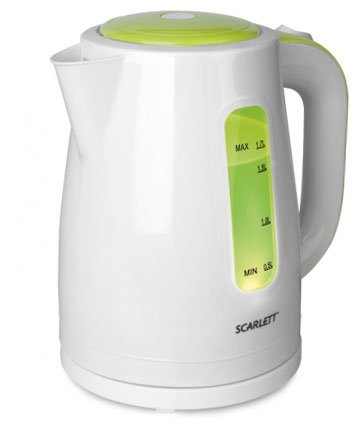 Электрочайник Scarlett SC-EK18P27, белый с зеленым Электрочайник Scarlett SC-EK18P27, белый с зеленым