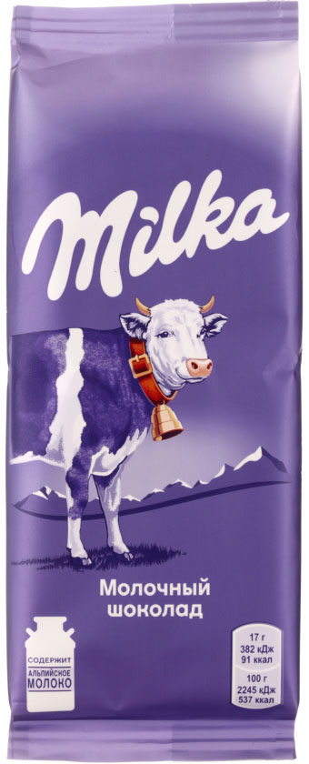 Шоколад Milka, 85 г, молочный шоколад