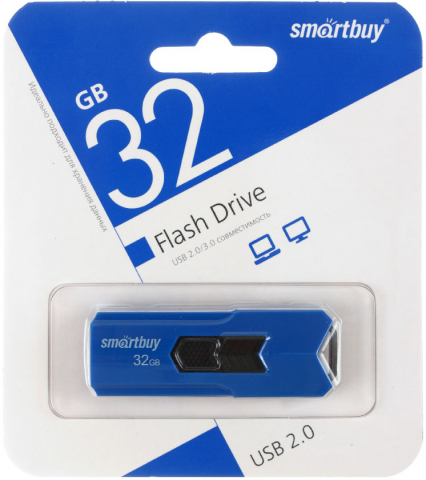 Флеш-накопитель SmartBuy Stream, 32 Gb, корпус синий