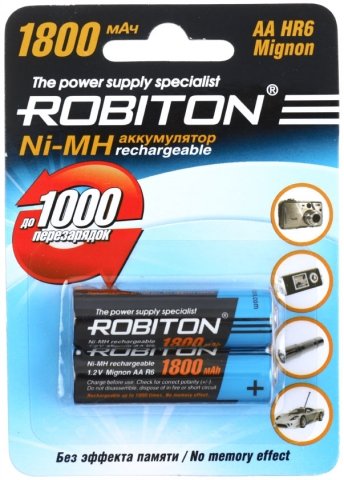 Аккумулятор Robiton , AА, HR6, 1.2V, 1800 mAh (2 шт. в упаковке)