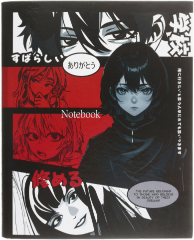 Тетрадь общая А5, 120 л. на кольцах Brauberg 170×215 мм, клетка, Anime Manga