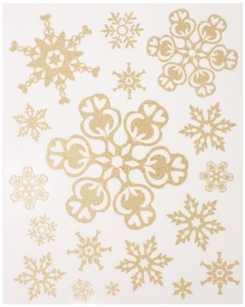 Новогоднее оконное украшение «Феникс-Презент», 30*42 см, глиттер, «Золотистая снежинка» Новогоднее оконное украшение «Феникс-Презент», 30*42 см, глиттер, «Золотистая снежинка»