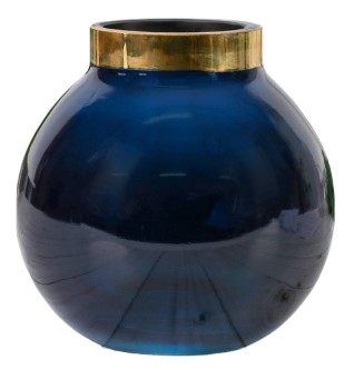 Ваза стеклянная «Титания. Токио-2» 14×11 см, диаметр горлышка 5,5 см, синяя