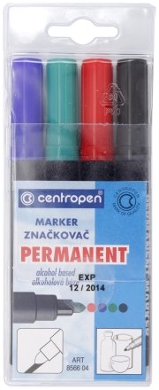 Набор маркеров перманентных Centropen, 4 цвета