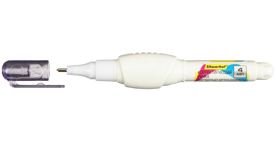 Корректирующая ручка Silwerhof 4 мл, металлический пишущий узел