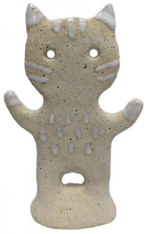 Статуэтка для хранения бижутерии «Котик» (Чепелева Е.А.), 17 см, шамот, глазурь