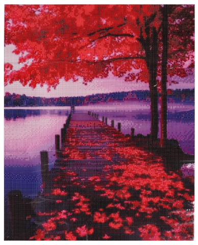 Алмазная вышивка (мозаика) с полным заполнением Sima-Land (на холсте), 40*50 см, «Осень»