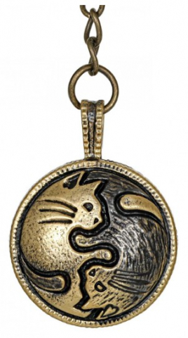 Брелок «СувенирАрт», «Жетон. Котята Инь и Янь» (коньячный)