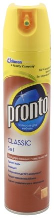Полироль аэрозольный для мебели Pronto, 250 мл, Classic 5в1 Полироль аэрозольный для мебели Pronto, 250 мл, Classic 5в1
