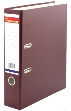 Папка-регистратор «Красная звезда» с односторонним ПВХ-покрытием, корешок 70 мм, бордовый